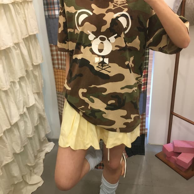 히스테릭글래머 퍽베어 카모 반팔