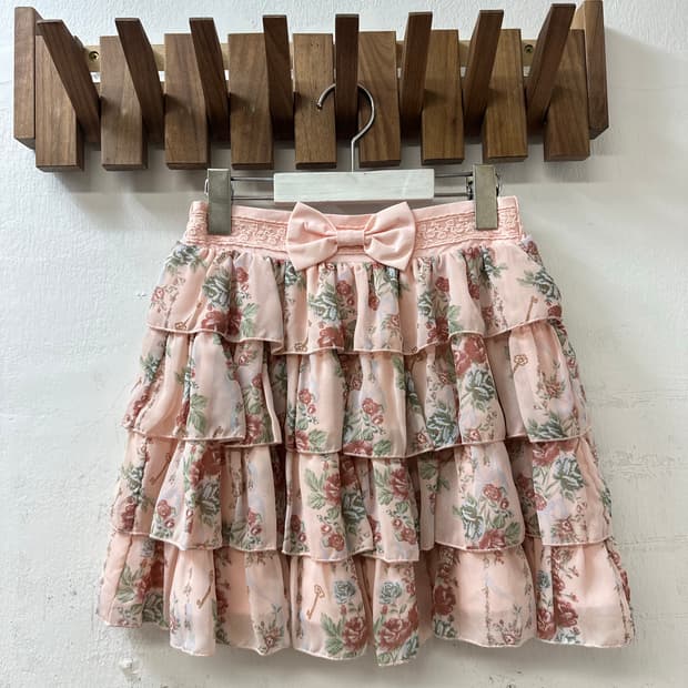 일본빈티지 Penderie 히메로걀라떼갸루 하구미리즈리사깔플로럴 스커트