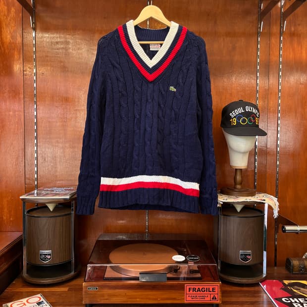 70-80’s IZOD 라코스테 크리켓 브이넥 스웨터 [ 100 ]