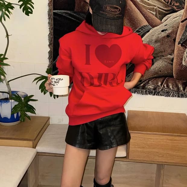 Durt 더트 레드 후드티