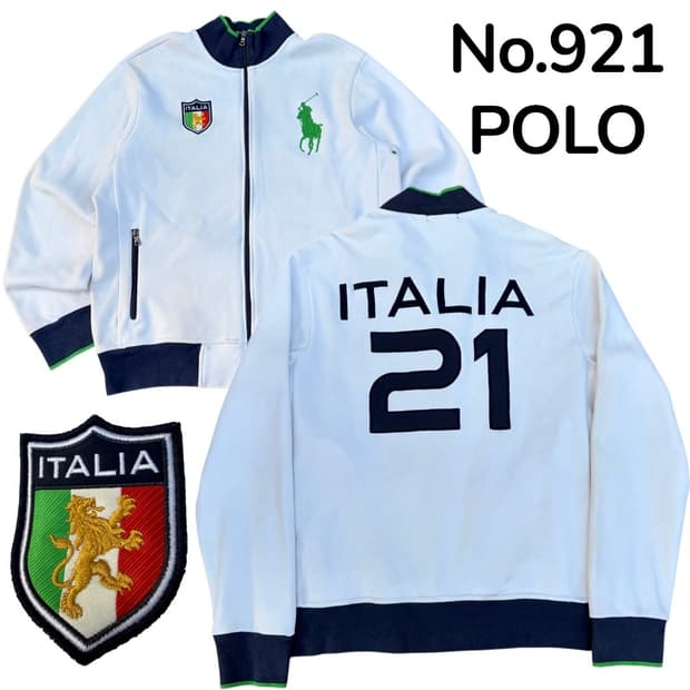 극희귀 폴로 빅포니 이탈리아 화이트 집업 져지 L