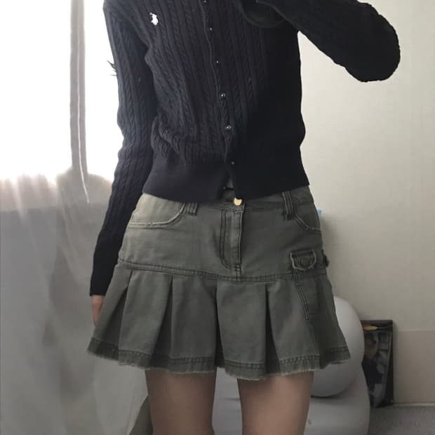 폴로 블랙 케이블 가디건