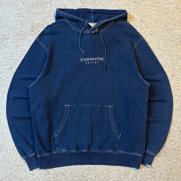 디스이즈네버댓 Indigo Dyed 데님 후드티