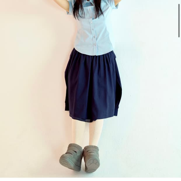 코이세이오 STRAP SHIRRING SKIRT NAVY