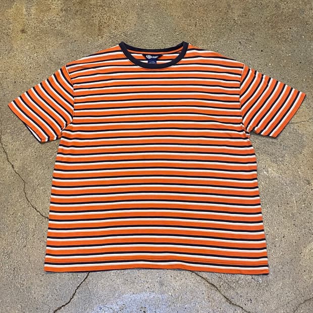 90s 미국 빈티지 스트라이프 포인트 단가라 반팔티