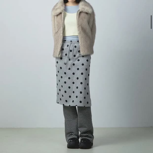 유희 PETITE PATTERN LAYERED SKIRT PANTS