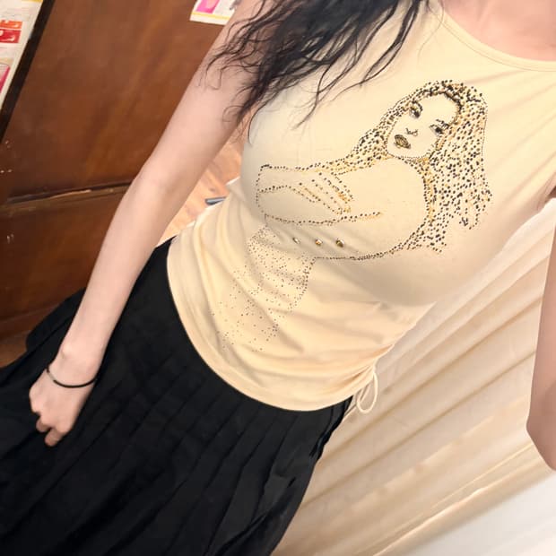 jpn vintage ivory girl sleeveless