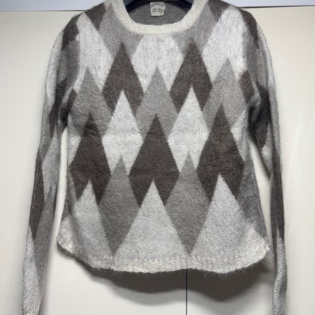 선시 12AW 모헤어 아가일 니트