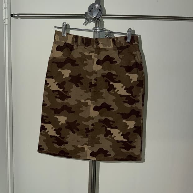 일본빈티지 y2k 카모 우드랜드 미니스커트