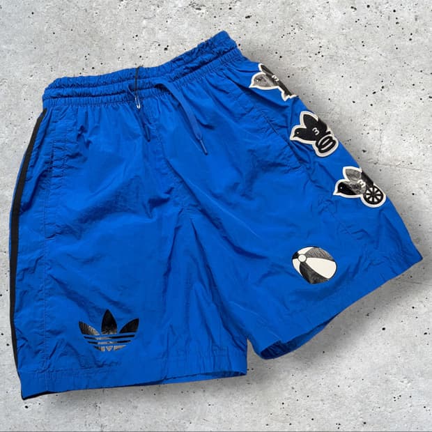 [M] 아디다스 x 275C 블루 나일론 팬츠 반바지 D415