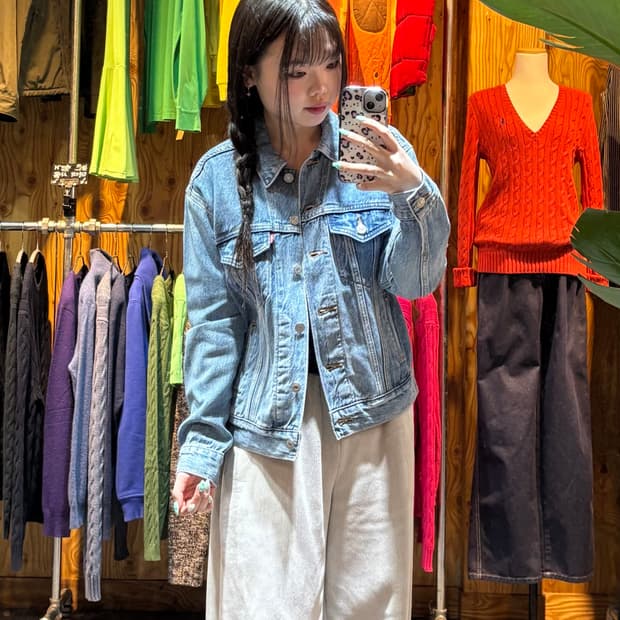 XS 리바이스 프리미엄 투포켓 연청 데님 자켓 