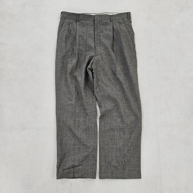 [92-106] 갤럭시 투턱 체크패턴 울100% 팬츠 0120Y2