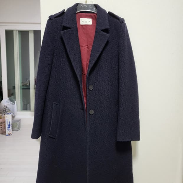 Sandro 네이비 울코트 36 55-66