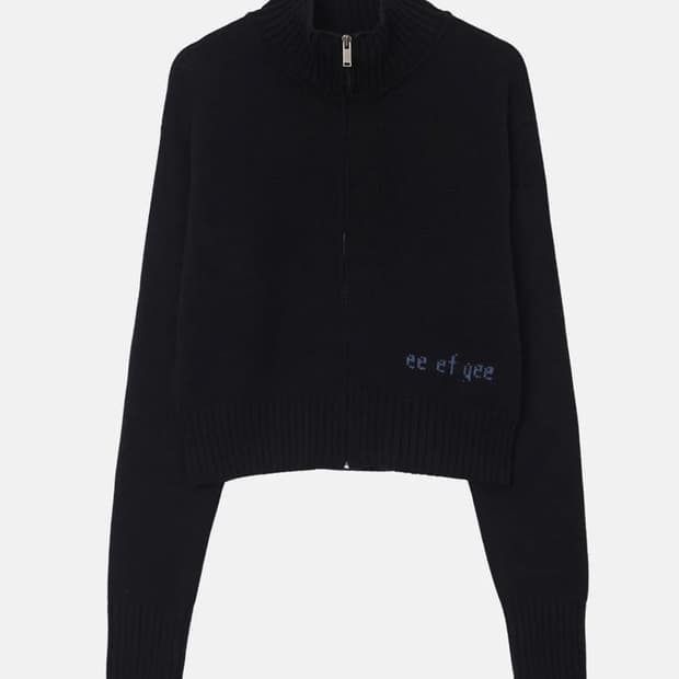 엔조블루스 하이넥 니트 집업