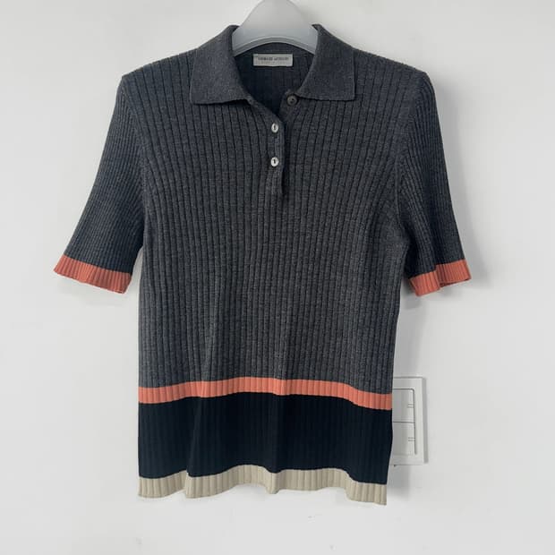 이태리 GIORGIO ANTONIO 골지 니트 폴로 셔츠
