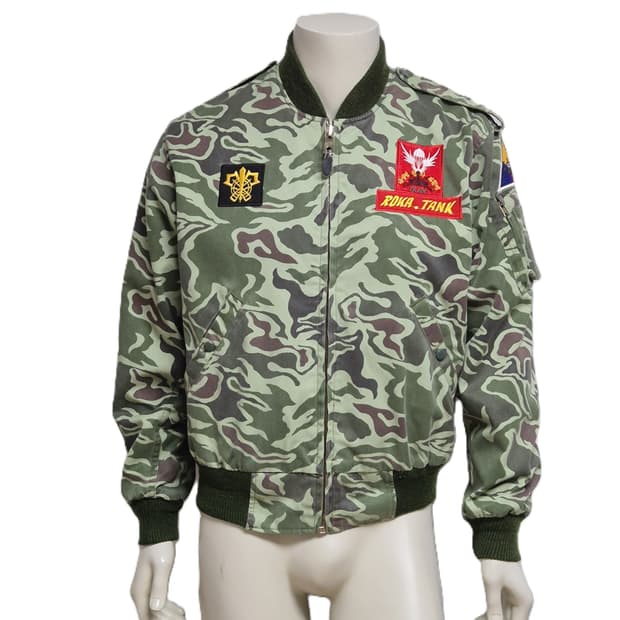 육군 구형 충정무늬 기갑교 전차병 잠바 점퍼 자켓 전투복 (M)