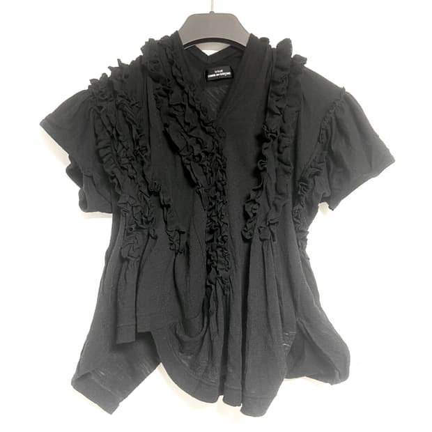 꼼데가르송 트리콧 프릴 드레이프 울 반팔