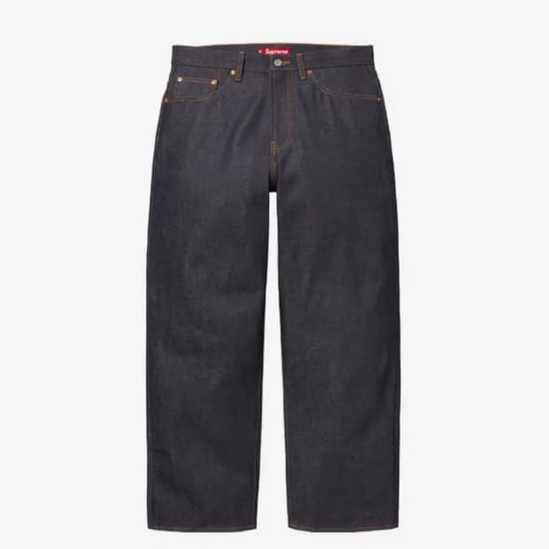 슈프림 24ss 배기 셀비지 데님 34 새상품
