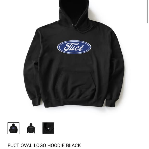FUCT 퍽트 OVAL LOGO HOODIE BLACK M