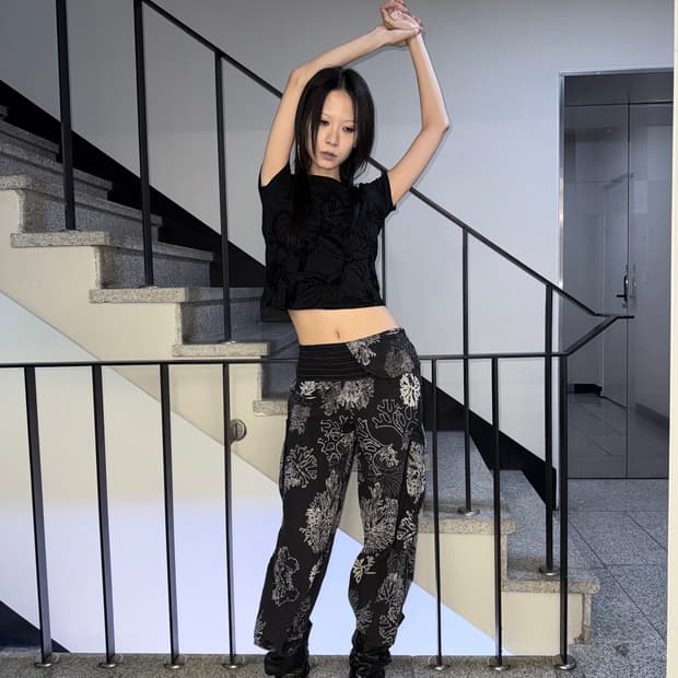 ethnic flower easy pants