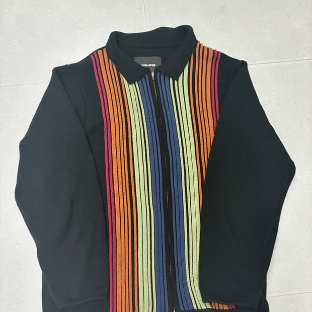 퍼킹어썸 multi stripe zip polo