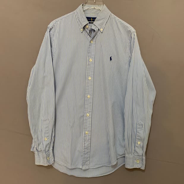 S 폴로랄프로렌 신형 QR 클래식핏 블루 스트라이프 셔츠 남방