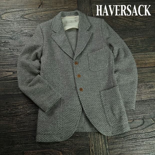 [하버색] 헤링본 트위드 모직 쓰리버튼 블레이저 자켓 P01563