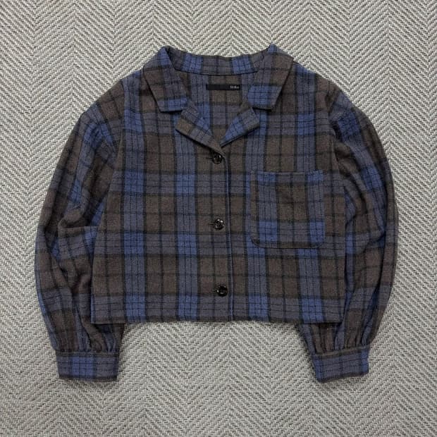 Heather 크롭체크셔츠 v1932