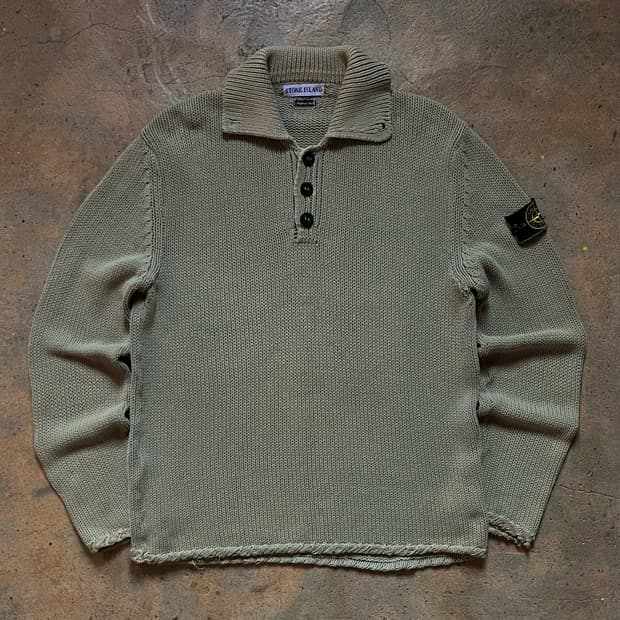 98SS 스톤아일랜드 버튼 업 니트 아카이브