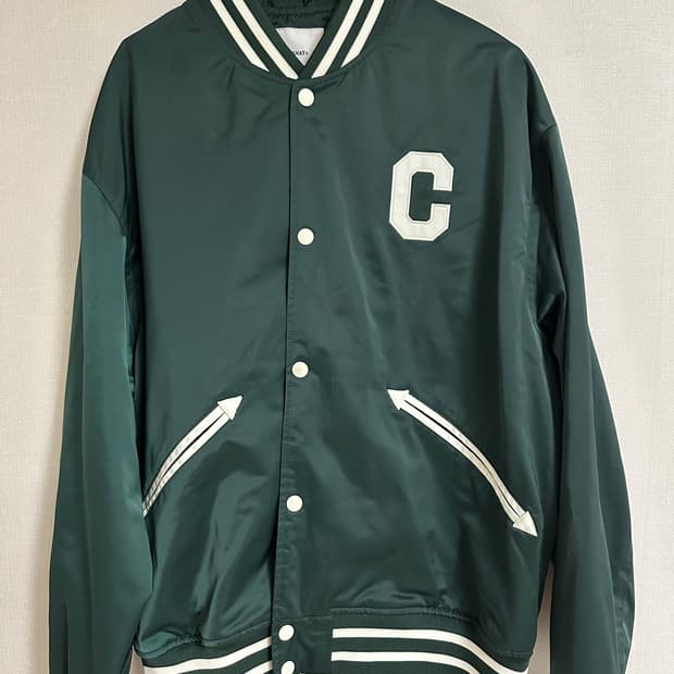 커버낫 C로고 나일론 바시티 자켓 그린 XL