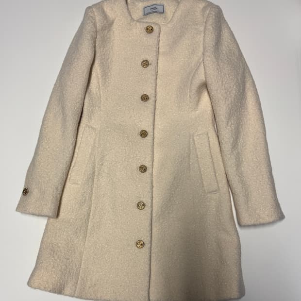 여성 마리마켓 금장 롱 트위드 코트 자켓 하객룩