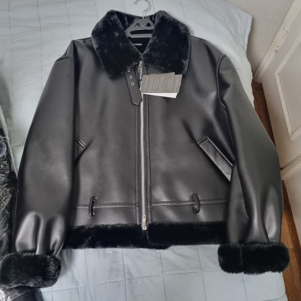 깡x론트 비건레더 무스탕 XL