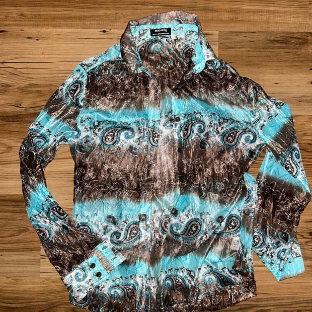 One Way Y2K Gyaru Paisley Sheer Shirt