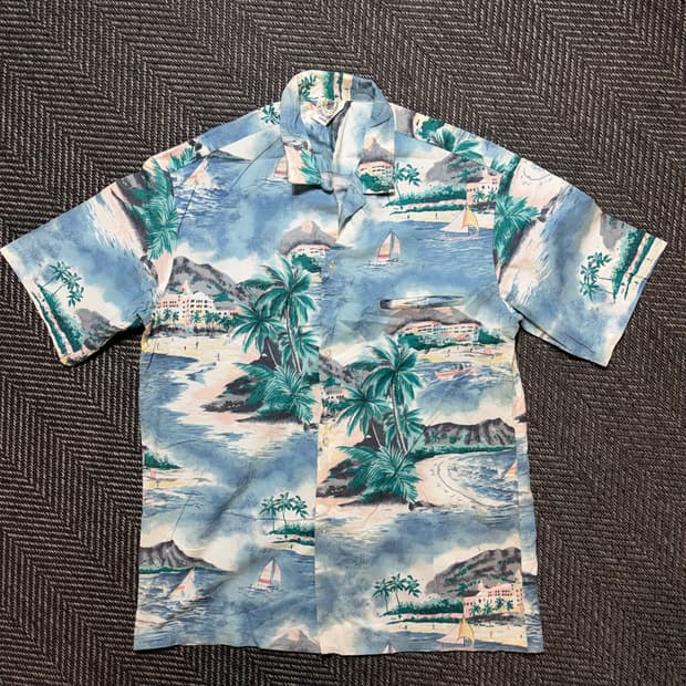 90s ROYAL CREATIONS 야자수 하와이안 셔츠 (L)