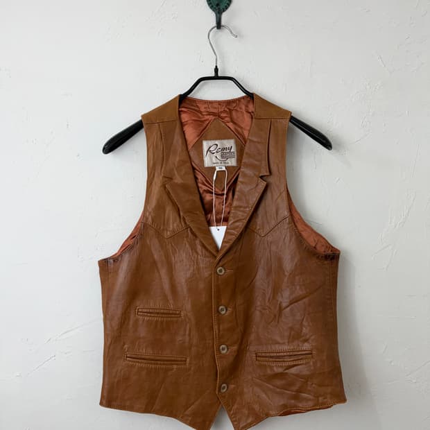 빈티지 웨스턴 레더 베스트 (MADE IN USA)