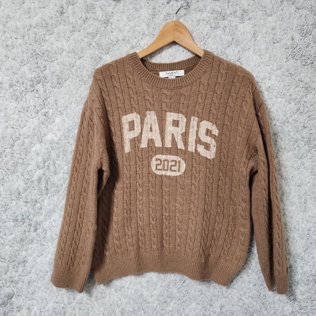 J63 [F] De VENTI 빈티지프린팅 꽈배기니트
