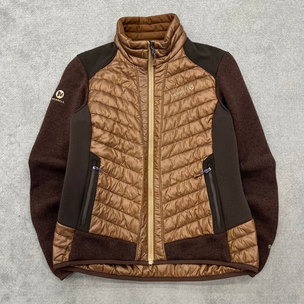 L 머렐 여성 니트 경량 패딩 자켓