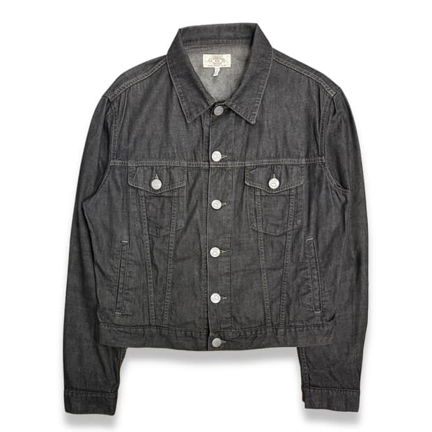 00s Armani Jeans 블랙 트러커 데님 자켓 L