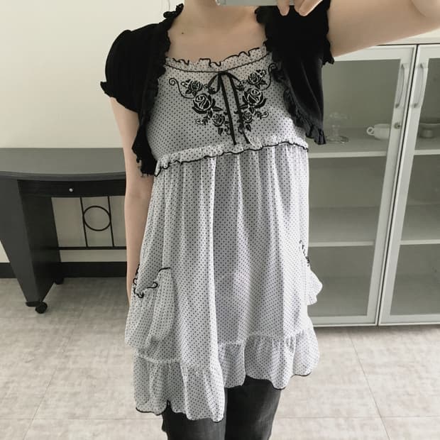 dot embroidery dress