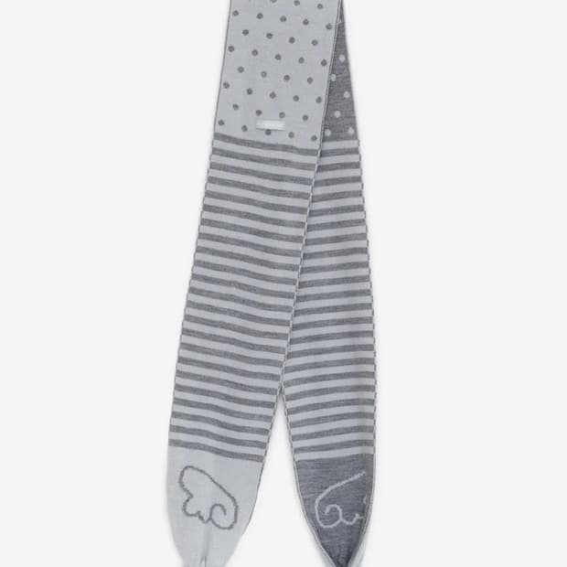 허그유어스킨 엔젤 윙 스트라이프 폼폼 머플러