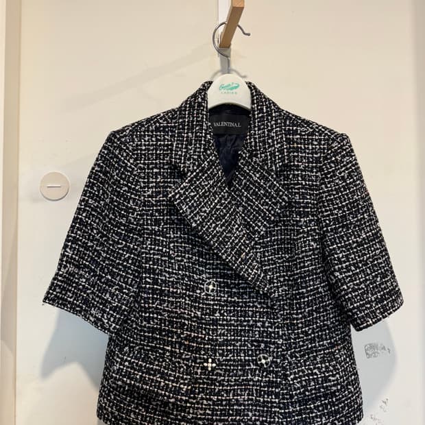 리임 발렌티나엘 숏슬리브 트위드 자켓