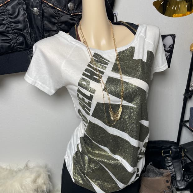 빈티지 갸루 펑크 레이어드 반팔 티셔츠