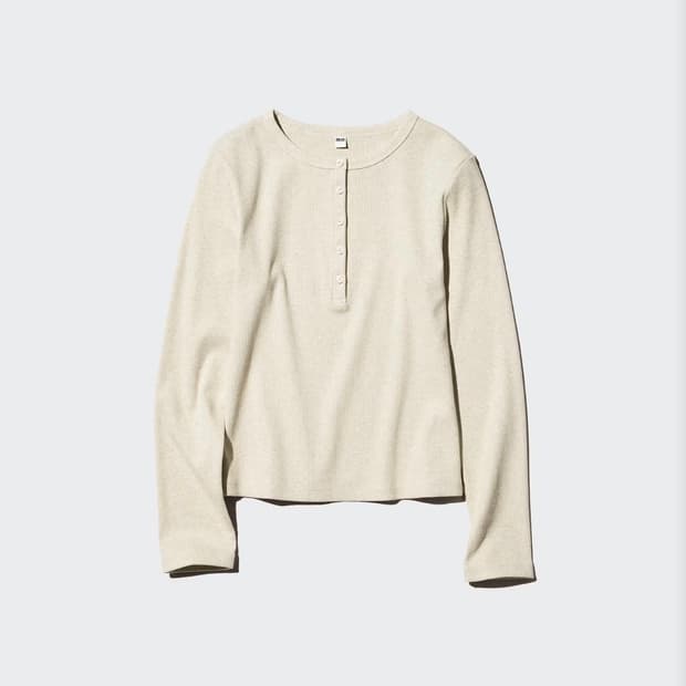 유니클로 립헨리넥T 화이트