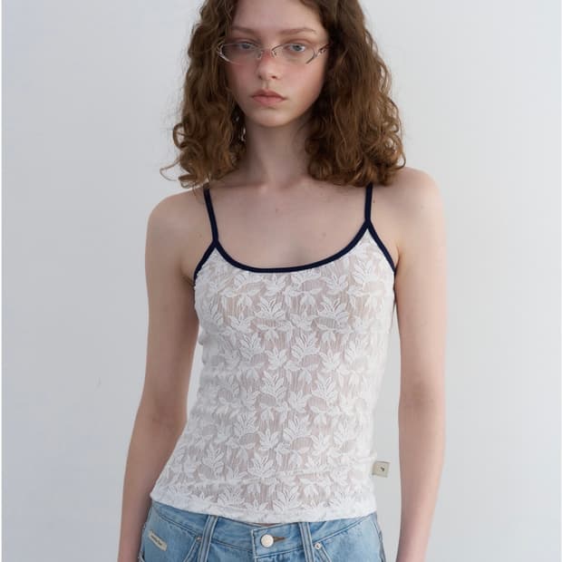 TEXTURE COMBI SLEEVELESS_WHITE LACE