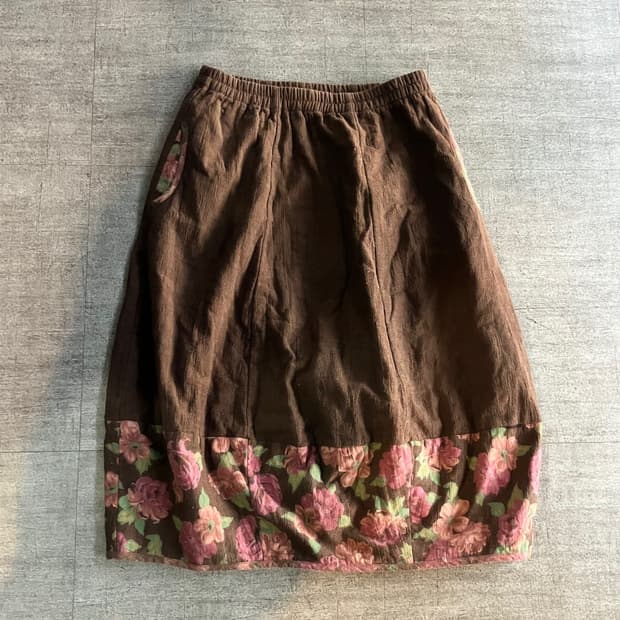 일본빈티지 wings 하구미모리걸 할메카지 플라워 벌룬스커트