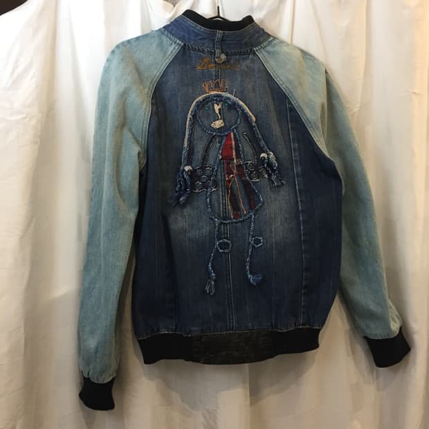 Desigual 데시구알 워싱 바이커 펑크 데님 자켓