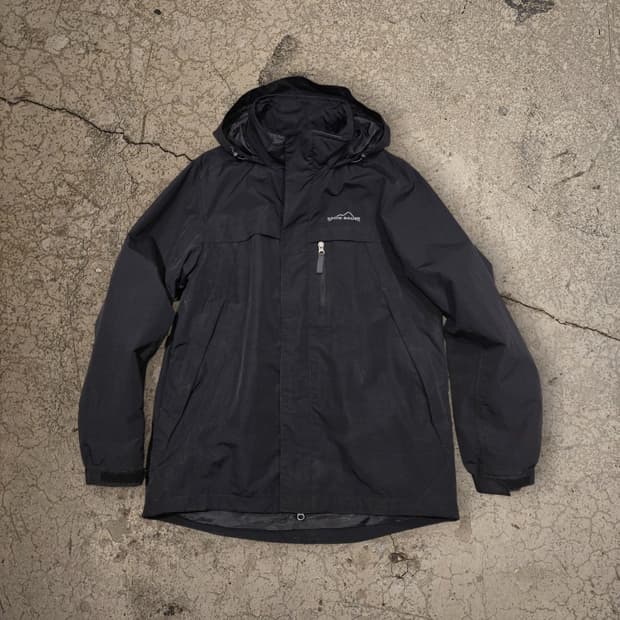 Eddie Bauer 후디 블랙 쉘 자켓