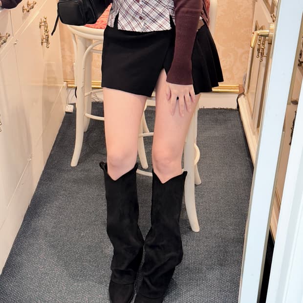 스웨이드 롱부츠