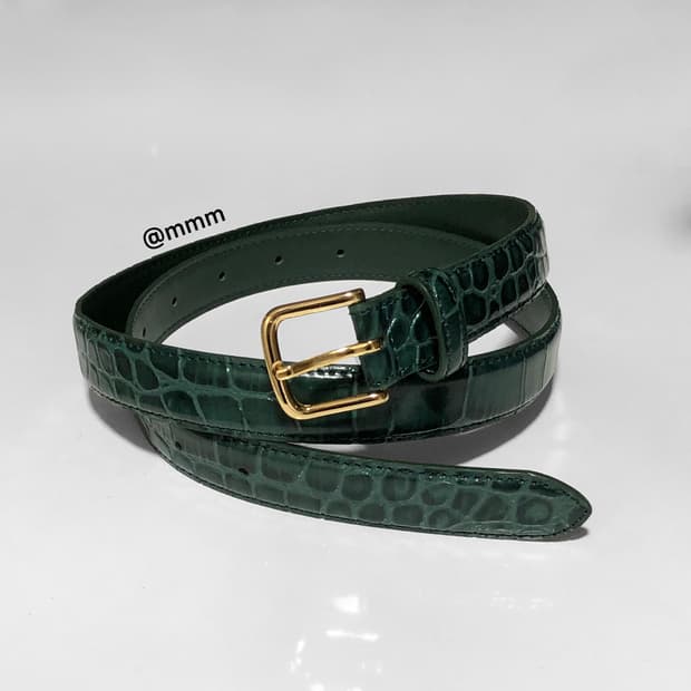[Unisex] 크로커다일 골드버클 가죽 벨트