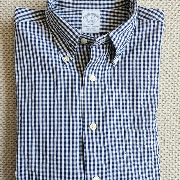 브룩스브라더스 시어서커 깅엄 셔츠